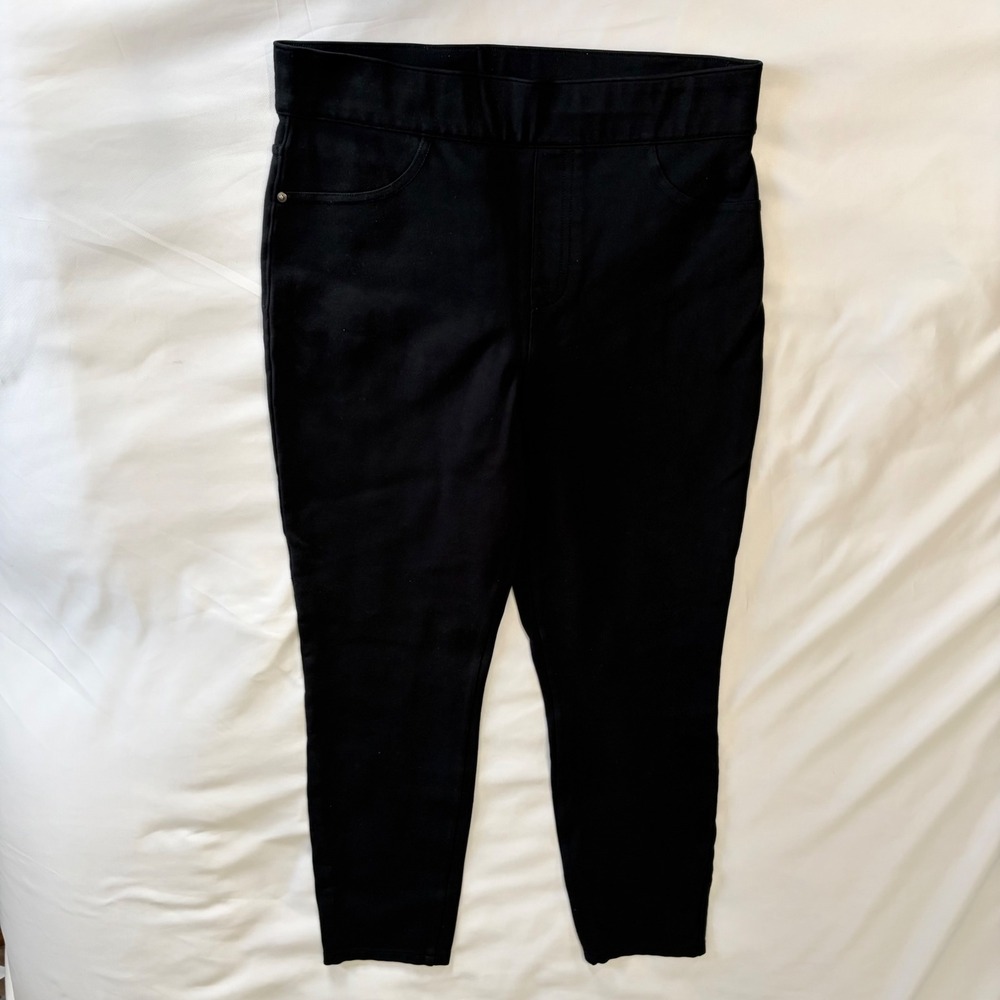 Spanx The Perfect Pant Black Slim Skinny Ponte Pull On Trousers Large L